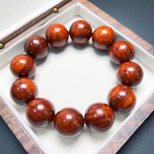 Wood Bracelet Authentic Large Red Sandalwood Natural Wood Beaded Bracelet for Men