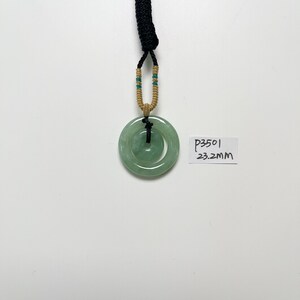 Double Donut Jade Pendant Necklace Natural Burmese Jadeite Authentic Grade A