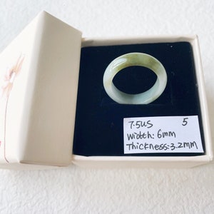7.5US zwei Ton grüne Jade Ring natürliche burmesische Jadeit authentische Klasse A