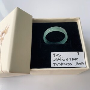 9US Green Jade Flat Ring Natural Jadeite Authentic Grade A