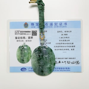 Certified Landscape Jade Pendant Necklace Natural Burmese Jadeite Authentic Grade A P4004964