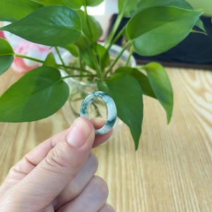 9.25US Certified Two Tone Green Jade Ring Natural Burmese Jadeite Authentic Grade A R1317