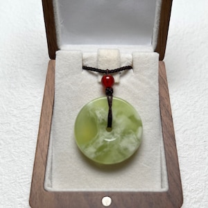 Minimalist Serpentine Donut Pendant Necklace: Grade A New Jade