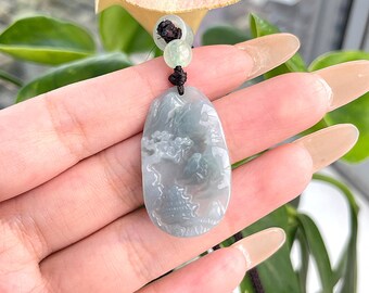 風景翡翠ペンダント 天然ビルマ翡翠 本物グレードA - Etsy 日本