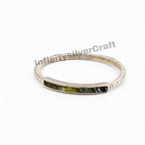 Moldavite Ring, Hidden Moldavite Ring, Unique Moldavite Ring, meteorite ring, Authentic Moldavite, Handmade Ring, Christmas gift Silver Ring