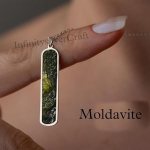 14k Gold zertifizierte A-Grade Moldavite aus Chlum, Tschechische Republik | 925 Sterling Silber, 18k Gelb / Rose Gold vergoldet | High Vibration Schmuck