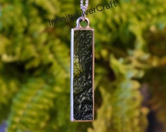 14k Gold A-Grade Certified Moldavites from Chlum, Czech Republic | 925 Sterling Silver, 18k Yellow/Rose Gold Plated | High Vibration Jewelry