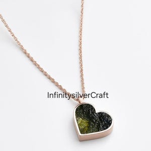 14k Gold zertifizierte A-Grade Moldavite aus Chlum, Tschechische Republik | 925 Sterling Silber, 18k Gelb / Rose Gold vergoldet | High Vibration Schmuck