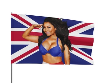 Nicki Minaj - SALUT DU drapeau britannique - Funny Meme - Tapisseries murales - Déco de dortoir universitaire - Homme des cavernes - Cadeau de fête - Pour les BARBZ !