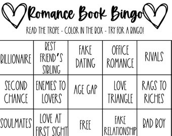Romance Book Bingo - Book Bingo