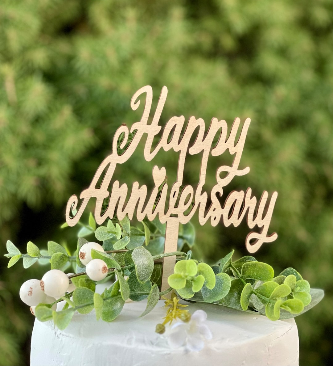 Happy Anniversary Cake Topper. Anniversary Cake Topper. Custom Cake