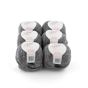 ggh Merino Melange Box - 6x50g (300g in totaal) - Merinowol voor breien of haken Kleur 004 - Lichtgrijs gemêleerd