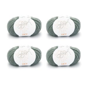 ggh Lacy | Set van 4 x 25g (totaal 100g) - 009 - Groengrijs
