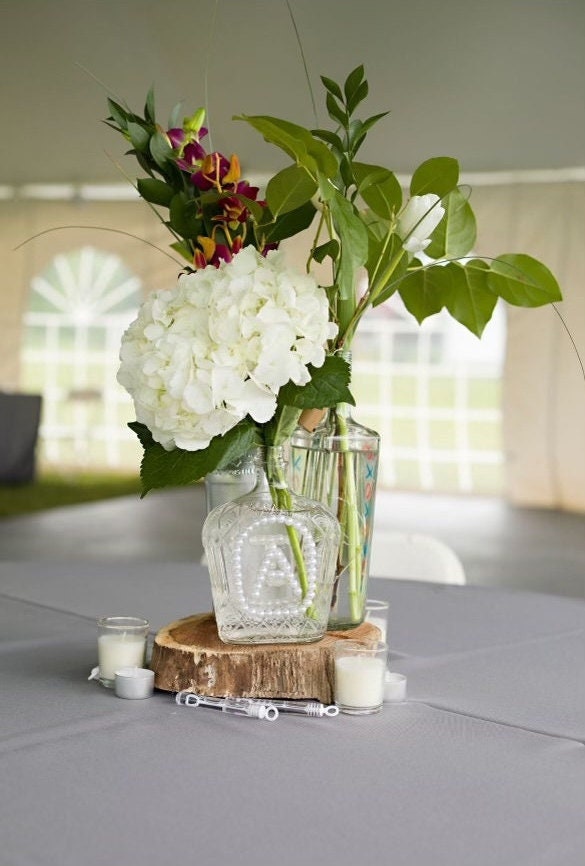 Rough Cut Wood Slab Table centerpiece Weddings Parties BBQ Showers