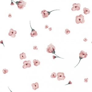 Pre-order Exclusive Premium Cotton Fabric Patchwork Scattered Flowers Flowers Country House on White