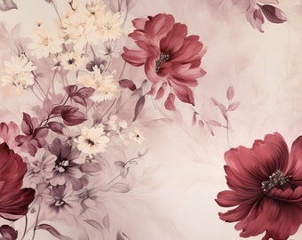 Pre-order Sweat Fabric French Terry 1.65 m extra wide roses flowers blossoms floral