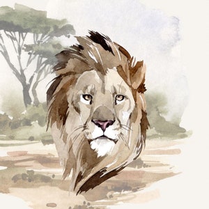 Précommande panneau tissu exclusif tête de lion safari en coton premium + 3 tailles disponibles +