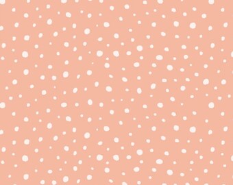 Pre-Order Exclusive Premium Cotton Fabric Patchwork Dots Spots Peach Salmon