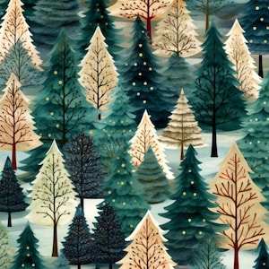 Pre-order! Premium cotton fabric forest Christmas tree trees fir trees from 50 cm
