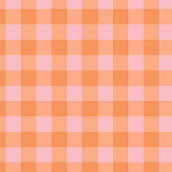 Pre-order Exclusive Premium Cotton Fabric Patchwork Sold by the Meter Check Orange Pink