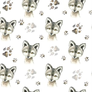 Pre-order jersey fabric sold by the meter 1.60 m wide little wolf