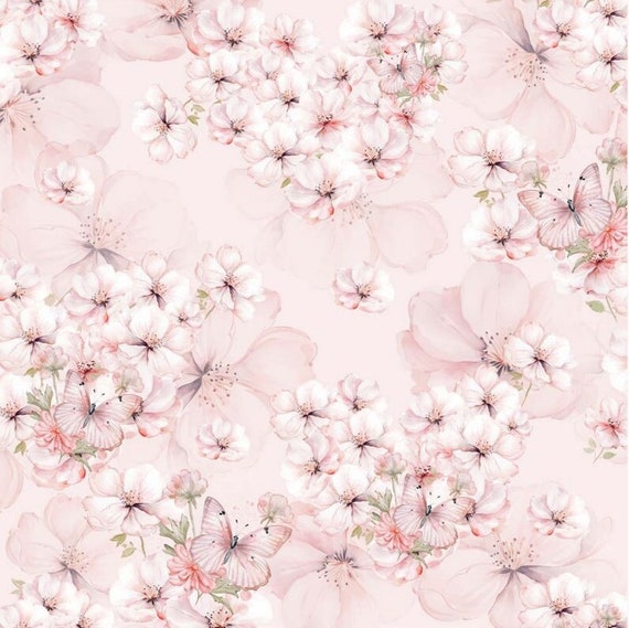 Pre-order Sweat Fabric French Terry M Wide Floral Flowers