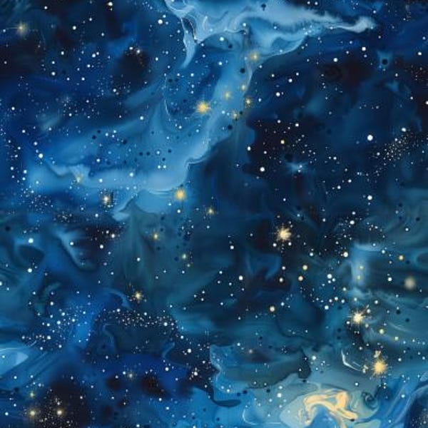 Pre-order! Choice of cotton, jersey, sweatshirt fabric or muslin + Galaxy sky, stars, moon, universe, space + Dark blue, from 50 cm