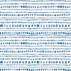 Pre-order Exclusive Premium Cotton Fabric Patchwork Stripes Horizontal Stripes Lines Dots Blue