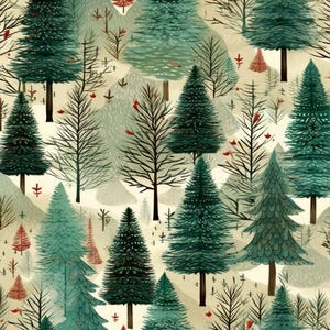 Pre-order! Premium cotton fabric forest Christmas tree trees fir trees from 50 cm