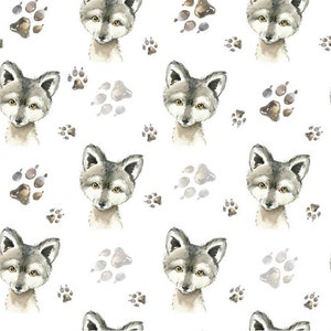 Pre-order Exclusive Premium Cotton Fabric Patchwork Sold by the Meter Small Wolf Paws