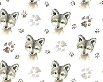 Preorder Exclusive premium cotton fabric patchwork by the yard little wolf paws