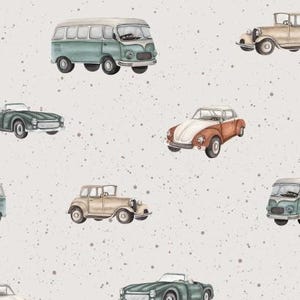 Pre-order! Available in cotton, jersey, or sweat + retro vintage car, vintage bus, convertible, from 50 cm
