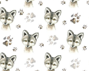 Preorder Sweat Fabric French Terry by the meter 1.60 m extra wide little wolf paws