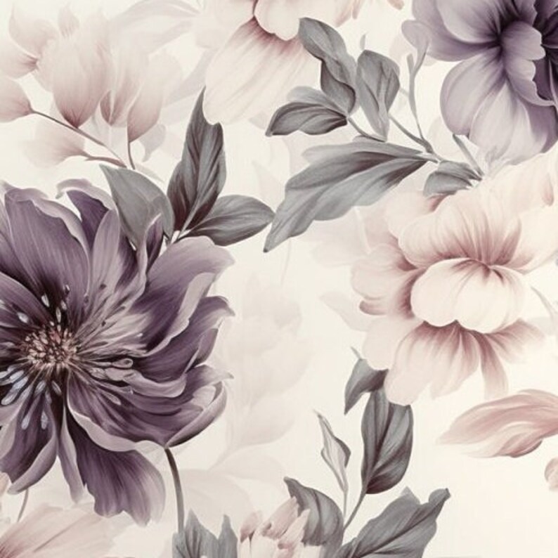 Pre-Order Exclusive Premium Cotton Fabric Patchwork Floral Blossoms Flowers Watercolor image 3