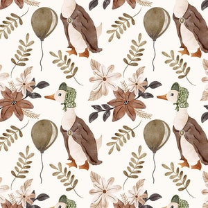 Preorder Exclusive premium cotton fabric patchwork funny geese and flowers