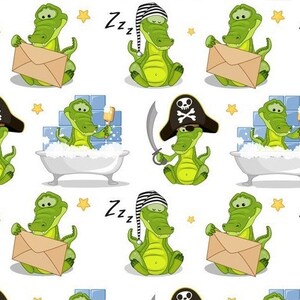 Preorder Exclusive premium cotton fabric patchwork by the meter funny crocodiles