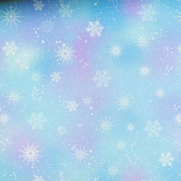 Pre-order! Sweat fabric French Terry sold by the meter 1.65 m wide Snowflakes Frozen Anna and Elsa fabric