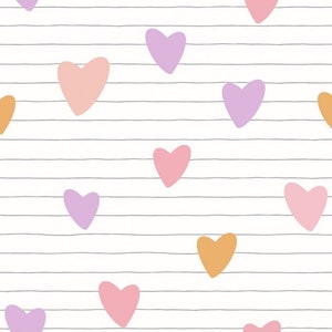 Pre-order Exclusive Premium Cotton Fabric Patchwork Hearts and Stripes