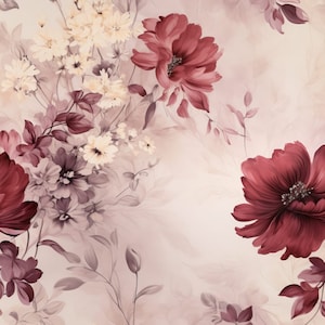 Pre-order Exclusive Premium Cotton Fabric Patchwork Floral Blossoms Flowers Watercolor