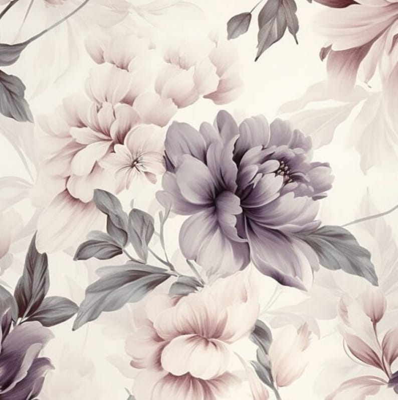 Pre-Order Exclusive Premium Cotton Fabric Patchwork Floral Blossoms Flowers Watercolor image 2