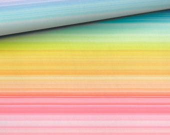 Pre-order jersey fabric by the meter 1.60 m wide rainbow stripes pastel watercolor