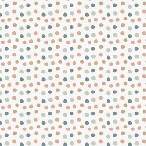 Pre-order Exclusive Premium Cotton Fabric Patchwork Dots Old Pink Blue