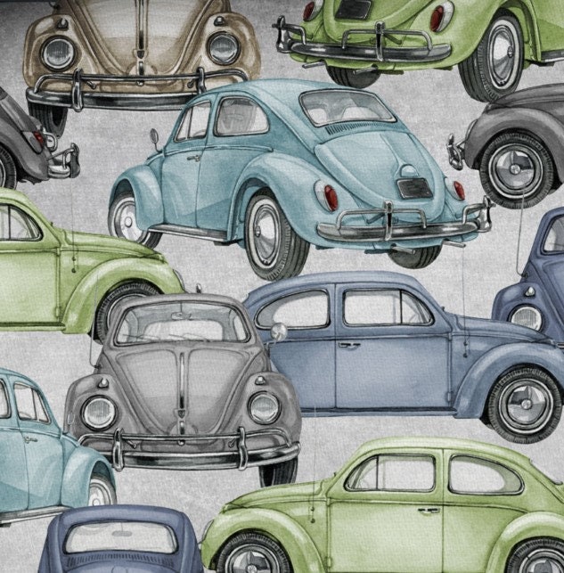 Pre-order Premium Cotton Fabric Patchwork Retro Car Vintage