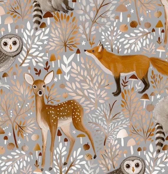 Meterware Waldfreunde Stoff Fuchsfamilie Vorbestellung Jersey