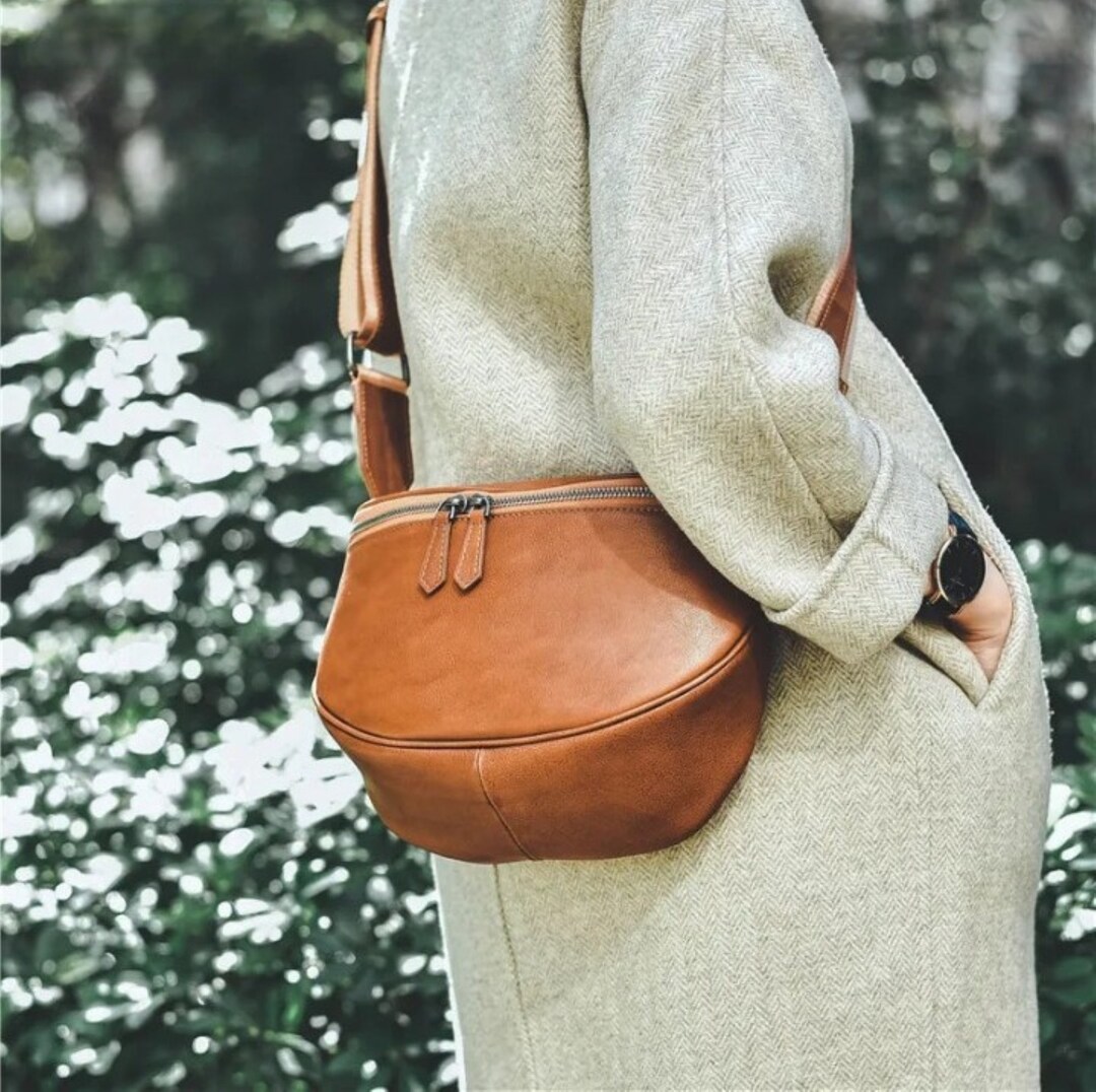 Personalized Leather Bag, Soft Leather Fanny Pack, Genuine Leather