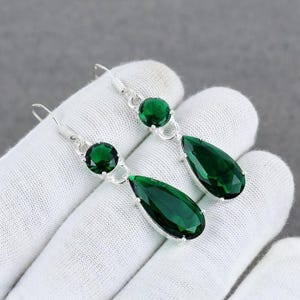Chrome Diopside Earring - 925 Sterling Silver Earring - Handmade Earring - Designer Dangle Silver Earring - Diopside Gemstone - Gift for Mom