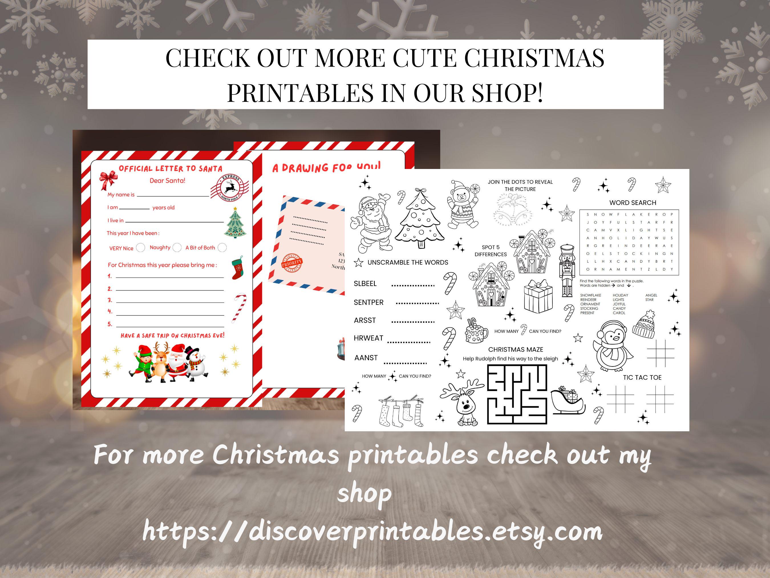 Letter to Santa Coloring Page – Kids Christmas Wish List (digital ...