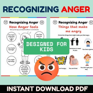 Recognizing Anger Worksheet: Kids Emotional Regulation (PDF)