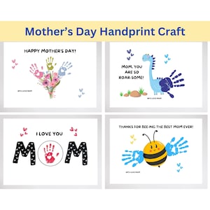 Impression d'empreintes de main pour la fête des mères, cadeau personnalisé pour maman, bricolage pour l'anniversaire d'une maman, cadeau artisanal pour nounou, impression de main souvenir de bébé, cadeau enfant pour maman
