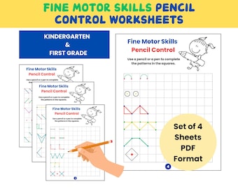 Pencil Control Practice Worksheets: Fine Motor Skills, Handwriting (PDF Download)